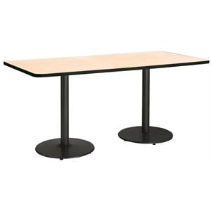 KFI Mode 42&quot x 96&quot Conference Table with Natural Round Black Base Bistro Height