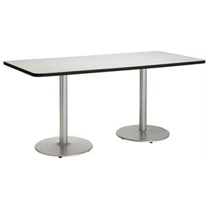 KFI Mode 42&quot x 96&quot Conference Table Linen Round Silver Base Standard Height