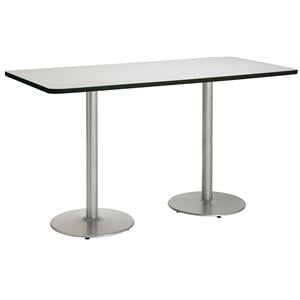 KFI Mode 42&quot x 96&quot Conference Table Linen Round Silver Base Bistro Height