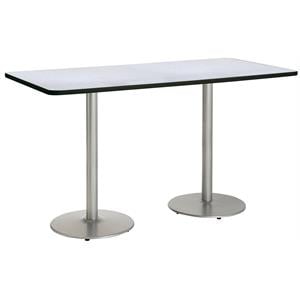 KFI Mode 42&quot x 96&quot Conference Table Grey Round Silver Base Bistro Height
