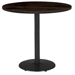 KFI Urban Loft 30&quot Round Breakroom Table Espresso Round Black Base Bistro Height