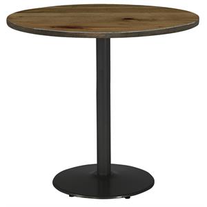 KFI Urban Loft 30&quot Round Breakroom Table Natural Round Black Base Bistro Height