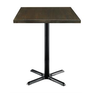 KFI Urban Loft 30&quotW Square Vintage Wood Bistro Table Espresso