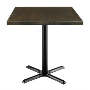 KFI Urban Loft 30&quotW Square Vintage Wood Breakroom Table Espresso X Base