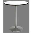 KFI Crisp Linen 30in Bistro Table with Round Silver Base