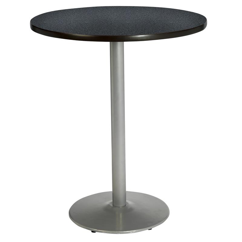 KFI Graphite (Charcoal) Nebula 30in Bistro Table with Round Silver Base