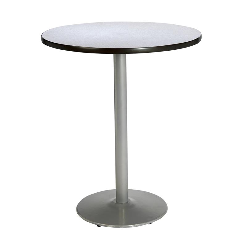 KFI Grey Nebula 30in Bistro Table with Round Silver Base