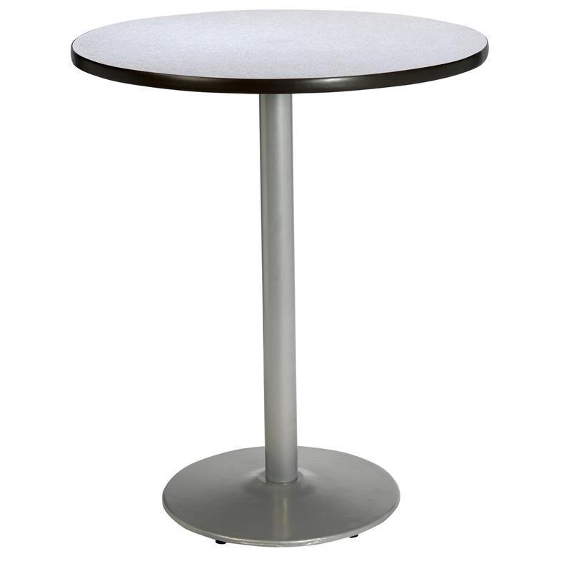 KFI Grey Nebula 30in Bistro Table with Round Silver Base