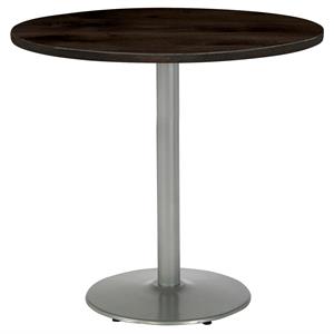 KFI Urban Loft 30&quot Rnd Breakroom Table Espresso Rnd Silver Base Bistro Height