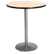 KFI Natural 30in Bistro Table with Round Silver Base