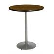 KFI Walnut 30in Bistro Table with Round Silver Base