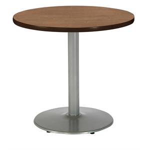 KFI Mode 30&quot Round Breakroom Table with Cherry Round Silver Base Counter Height