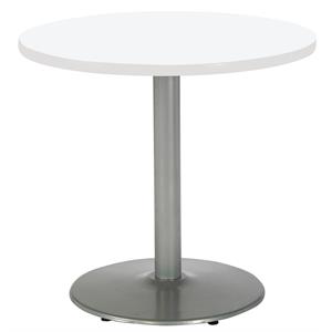 KFI Mode 30&quot Round Top Breakroom Table White Round Silver Base Standard Height