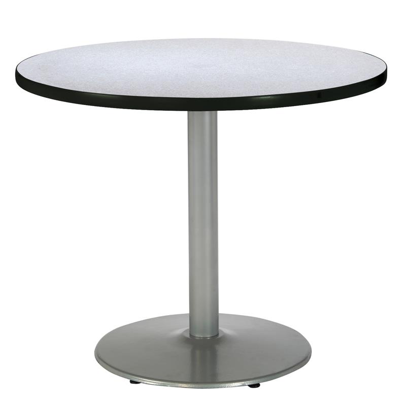 KFI Grey Nebula 30in Breakroom Table with Round Silver Base