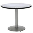 KFI Grey Nebula 30in Breakroom Table with Round Silver Base