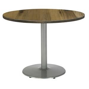 KFI Urban Loft 30&quot Round Breakroom Table Natural Rnd Silver Base Stand. Height