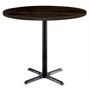 KFI Urban Loft 30&quot Round Breakroom Table Espresso Black X Base Bistro Height