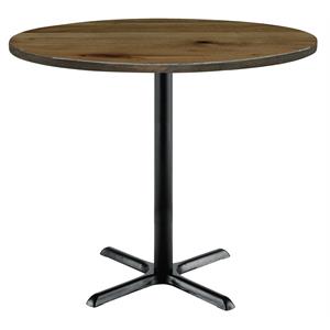 KFI Urban Loft 30&quot Round Top Breakroom Table Natural Black X Base Bistro Height