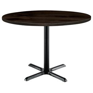 KFI Urban Loft 30&quot Round Breakroom Table Espresso Black X Base Standard Height