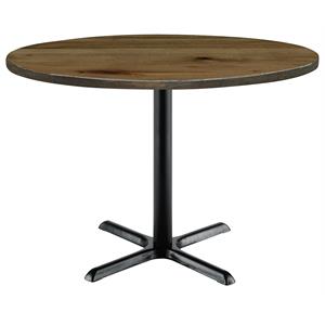 KFI Urban Loft 30&quot Round Breakroom Table Natural Black X Base Standard Height