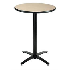 KFI 30in Natural Round Bar Height Breakroom Table with Arched X Base