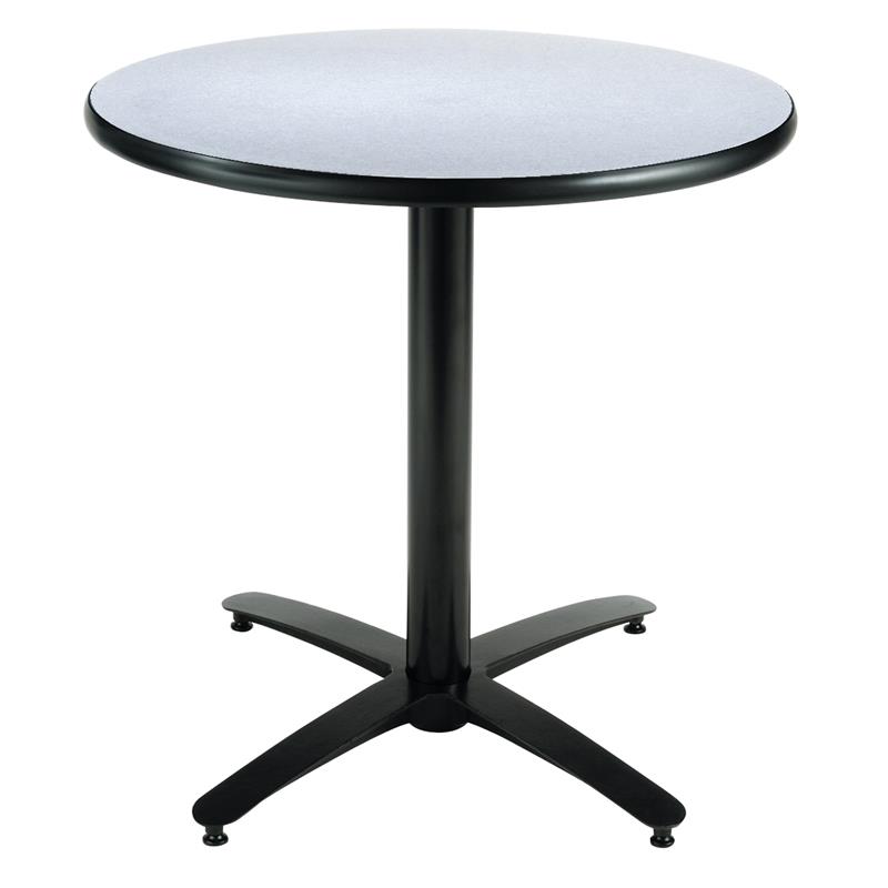 KFI 30in Grey Nebula Round Breakroom Table with Arched X Base