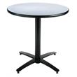 KFI 30in Grey Nebula Round Breakroom Table with Arched X Base