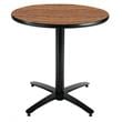 KFI 30in Medium Oak Round Breakroom Table with Arched X Base