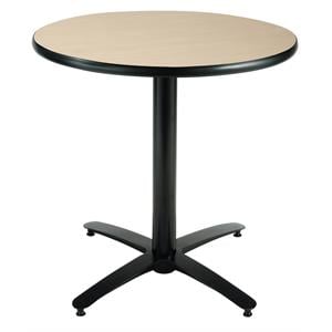 KFI 30in Natural Round Breakroom Table with Arched X Base