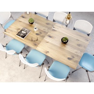 KFI Urban Loft 30&quot Square Breakroom Table Barnwood Rnd Black Base Bistro Height