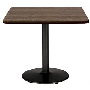 KFI Mode 30&quot Square Breakroom Table with Teak Round Black Base Counter Height