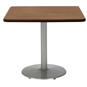 KFI Mode 36&quot Square Top Breakroom Table Round Silver Base Standard Height Cherry