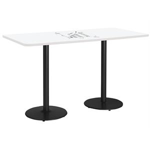 KFI 36&quot x 72&quot Bistro Table with Whiteboard Top Black Rnd Base