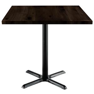 KFI Urban Loft 36&quotW Square Vintage Wood Breakroom Table Espresso - X Base