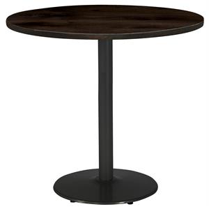 KFI Urban Loft 36&quot Round Breakroom Table Espresso Round Black Base Bistro Height