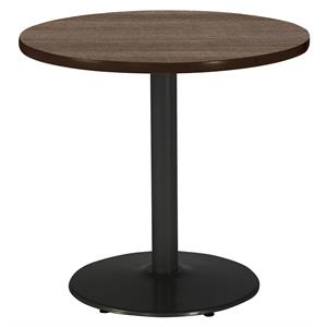 KFI Mode 36&quot round Breakroom Table with Teak Round Black Base Counter Height