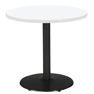 KFI Mode 36&quot Round Top Breakroom Table White Round Black Base Standard Height
