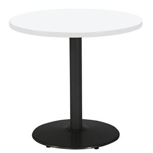 KFI Mode 36&quot Round Breakroom Table with White Round Black Base Counter Height