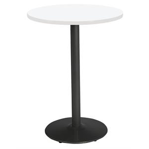 KFI Mode 36&quot Round Top Breakroom Table White Round Black Base Bistro Height