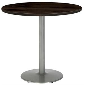KFI Urban Loft 36&quot Round Breakroom Table Espresso Rnd Silver Base Bistro Height
