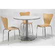 KFI Crisp Linen 36im Breakroom Table with Round Silver Base