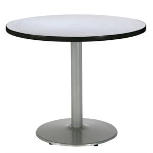 KFI Grey Nebula 36im Breakroom Table with Round Silver Base
