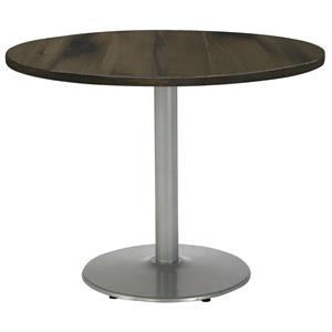 KFI Urban Loft 36&quot Round Breakroom Table Espresso Rnd Silver Base Stand. Height