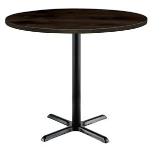 KFI Urban Loft 36&quot Round Top Breakroom Table Espresso Black X Base Bistro Height