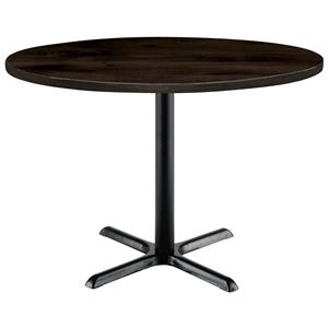 KFI Urban Loft 36&quot Round Breakroom Table Espresso Black X Base Standard Height
