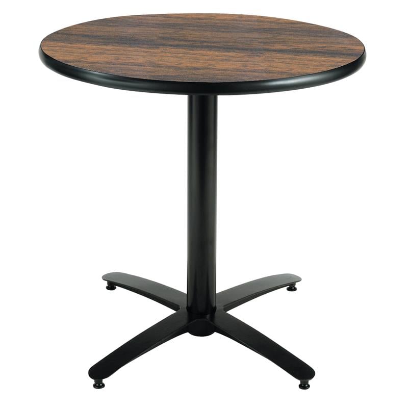 KFI 36in Walnut Breakroom Table with Arched X Base