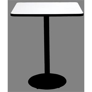 KFI 36&quot Square Breakroom Table with Linen Round Black Base Bistro Height