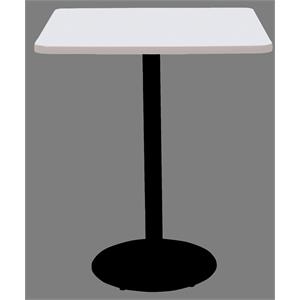KFI Mode 36&quot Square Top Breakroom Table White Round Black Base Bistro Height