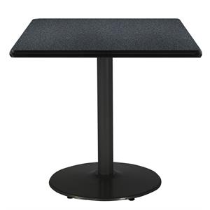 KFI 36&quot Square Breakroom Table with Graphite Nebula Top Round Black Base