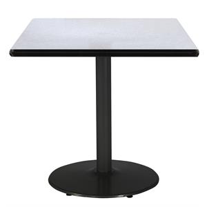 KFI 36&quot Square Breakroom Table with Grey Nebula Top Round Black Base